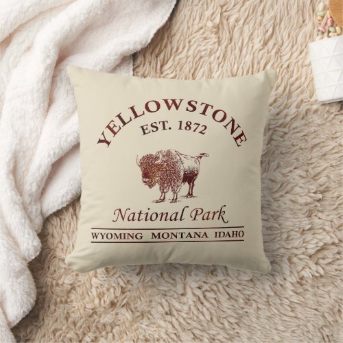 Yellowstone national park throw pillow