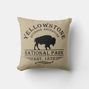 yellowstone national park throw pillow
