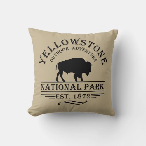 Yellowstone national park throw pillow