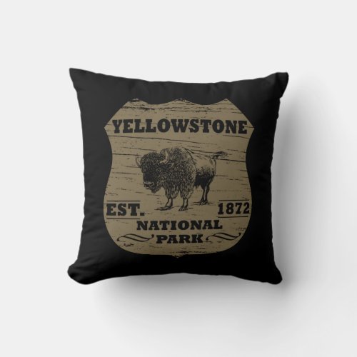 Yellowstone national park throw pillow