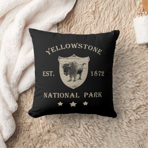 Yellowstone national park throw pillow