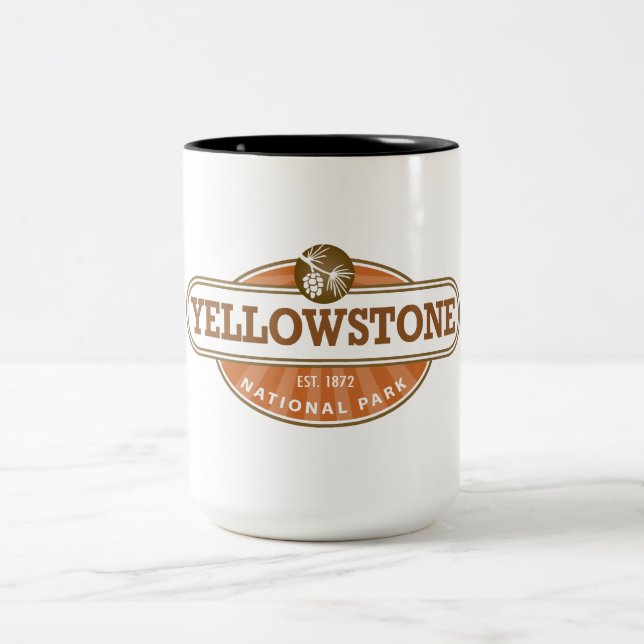 Yellowstone National Park Two-Tone Coffee Mug (Center)