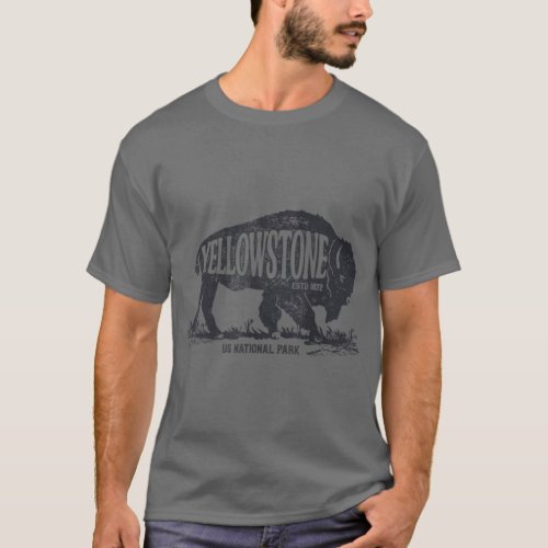 Yellowstone National Park  US Bison Buffalo Vintag T_Shirt
