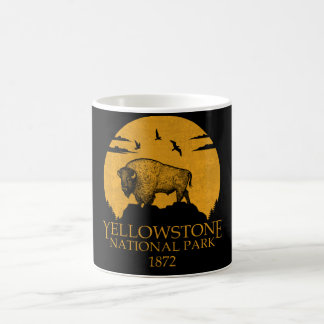 Yellowstone National Park Usa Vintage Retro Bison Coffee Mug