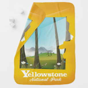 Yellowstone National Park vacation poster. Baby Blanket