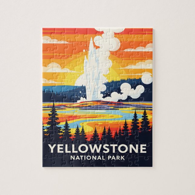 Yellowstone National Park – Vibrant Geyser Jigsaw Puzzle (Vertical)