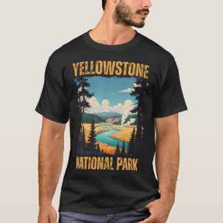 Yellowstone National Park Vintage Hiking Camping T-Shirt