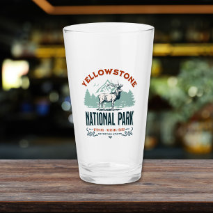 Yellowstone National Park Vintage Landscape Glass