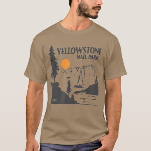Yellowstone National Park Vintage Mens Womens T_Shirt