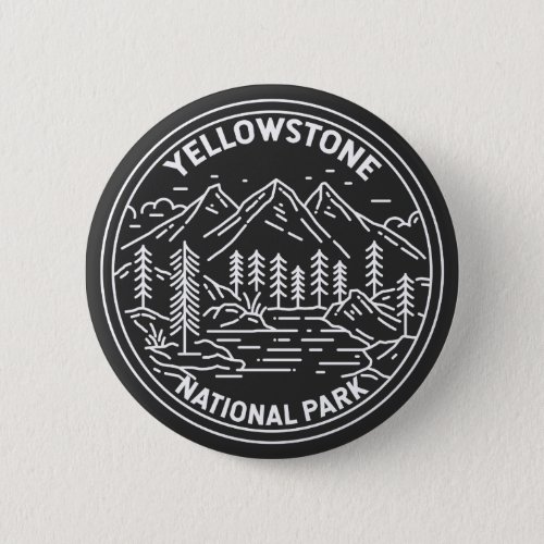 Yellowstone National Park Vintage Monoline  Button