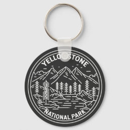 Yellowstone National Park Vintage Monoline  Keychain