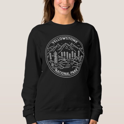 Yellowstone National Park Vintage Monoline  Sweatshirt