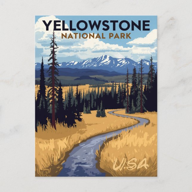 Yellowstone National Park Vintage Postcard (Front)