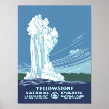Yellowstone National Park Vintage Poster by NationalParkShop at Zazzle