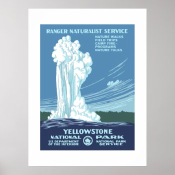 Yellowstone National Park Vintage Poster by NationalParkShop at Zazzle