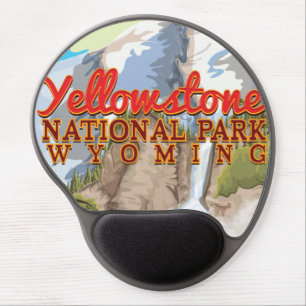Yellowstone National Park Vintage Poster Gel Mouse Pad