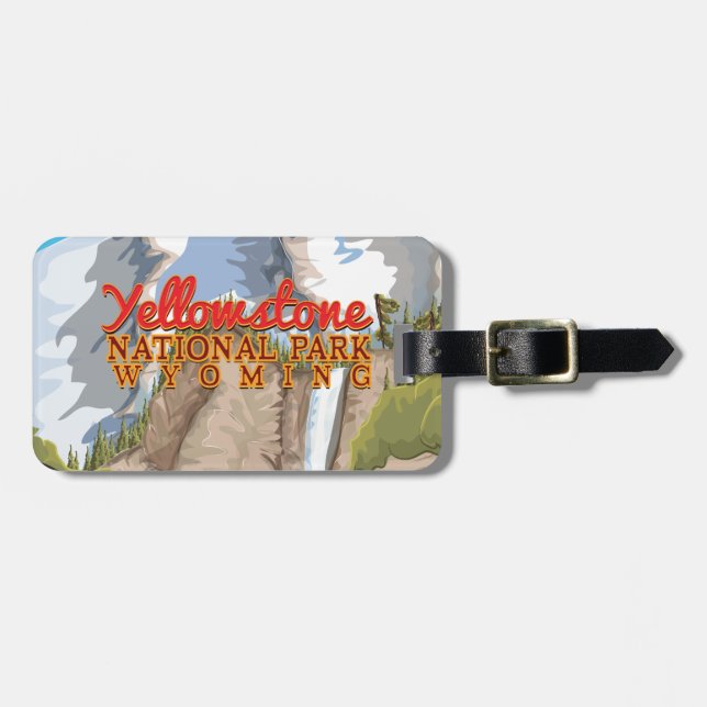 Yellowstone National Park Vintage Poster Luggage Tag (Front Horizontal)