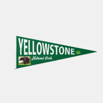 Yellowstone National Park Vintage Souvenir Style Pennant Flag by whereabouts at Zazzle