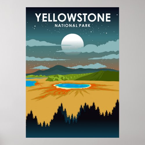 Yellowstone National Park Vintage Travel Poster