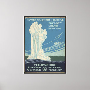 Yellowstone National Park Vintage Travel Poster Canvas Print
