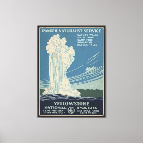 Yellowstone National Park Vintage Travel Poster Canvas Print