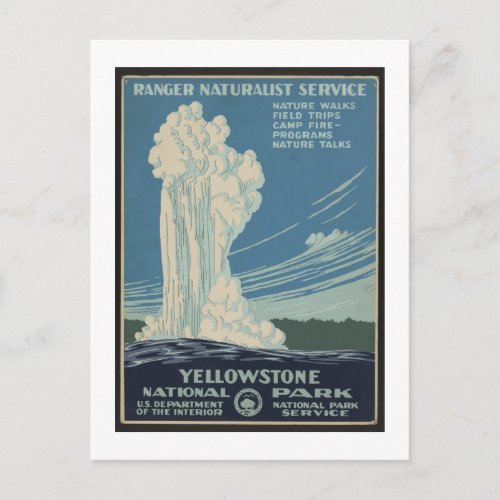 Yellowstone National Park Vintage Travel Poster Postcard