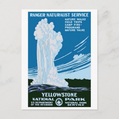 Yellowstone National Park Vintage WPA Postcard