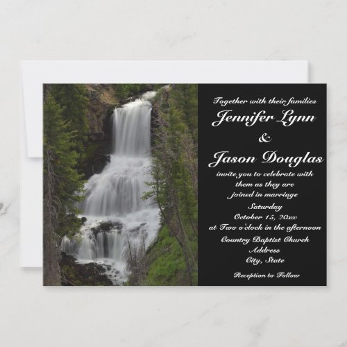 Yellowstone National Park Waterfall Wedding Invite