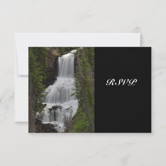 Yellowstone National Park Waterfall Wedding RSVP (Front)