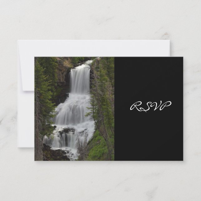 Yellowstone National Park Waterfall Wedding RSVP (Front)