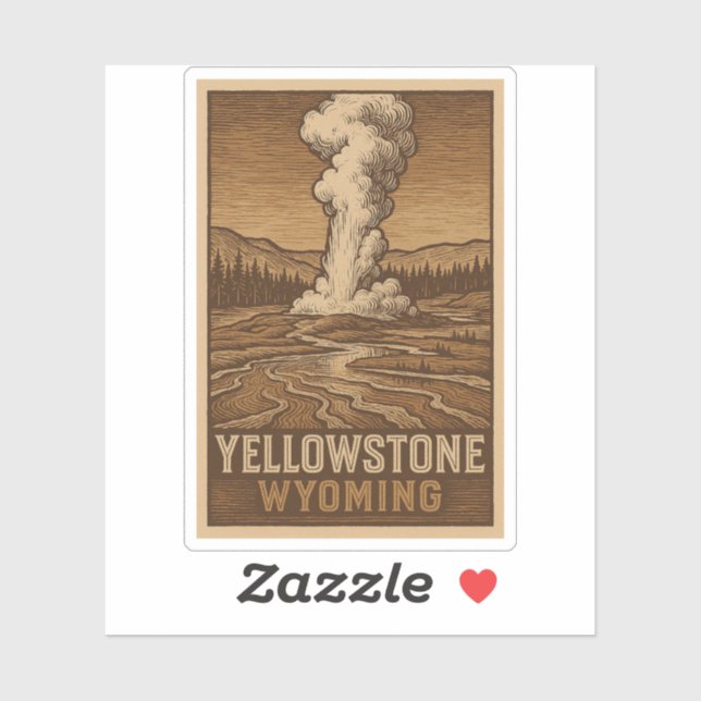 Yellowstone National Park Waterproof Vinyl Sticker (Sheet)