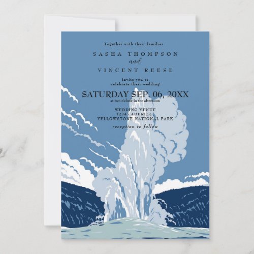 Yellowstone National Park Wedding Invitation Retro