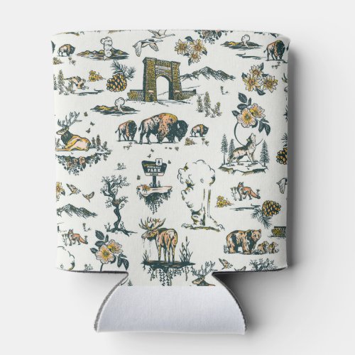 Yellowstone National Park Wildlife Pattern Can Cooler