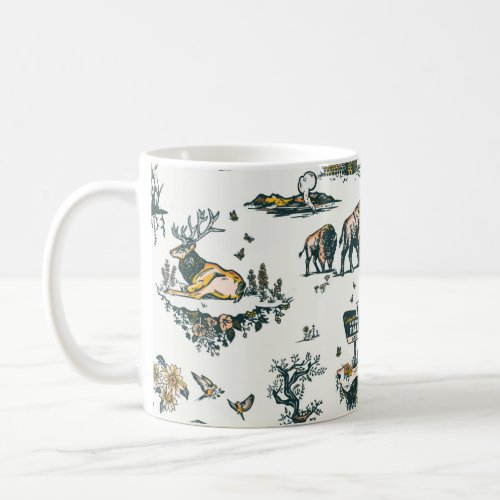 Yellowstone National Park Wildlife Pattern Coffee Mug