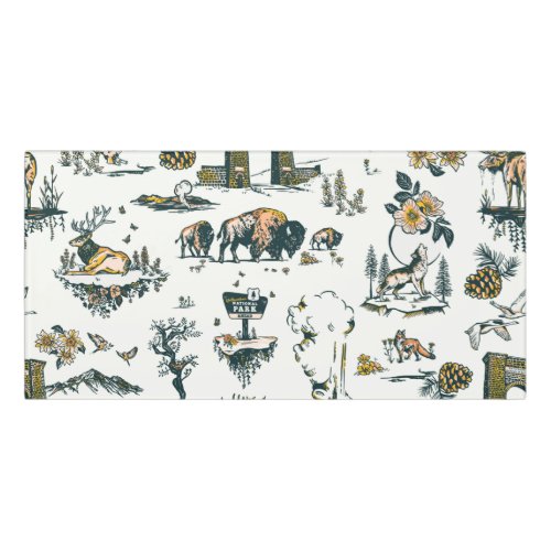 Yellowstone National Park Wildlife Pattern Door Sign