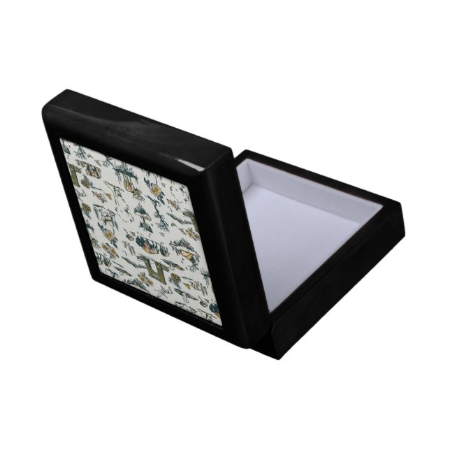 Yellowstone National Park Wildlife Pattern Gift Box (Back Open)