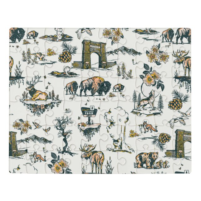 Yellowstone National Park Wildlife Pattern Jigsaw Puzzle (Puzzle Horizontal)