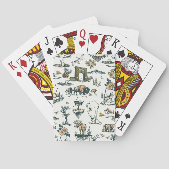 Yellowstone National Park Wildlife Pattern Poker Cards (Back)