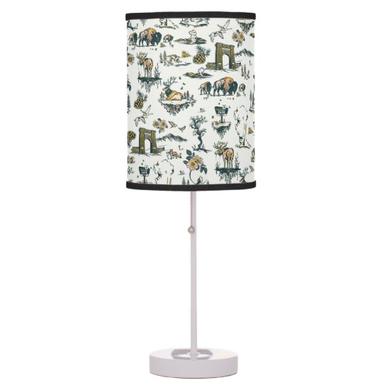 Yellowstone National Park Wildlife Pattern Table Lamp