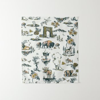 Yellowstone National Park Wildlife Pattern Tapestry by TheWhiskeyGinger at Zazzle