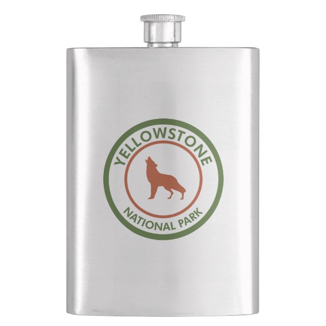 Yellowstone National Park Wolf Flask (Front)