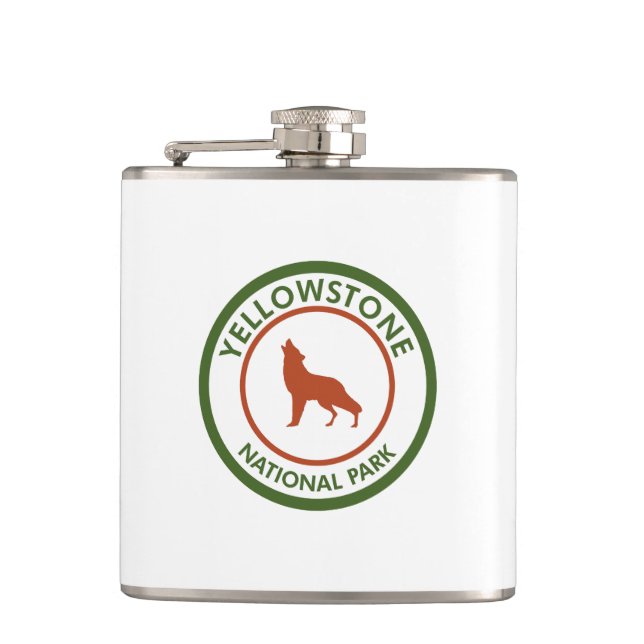 Yellowstone National Park Wolf Flask (Front)