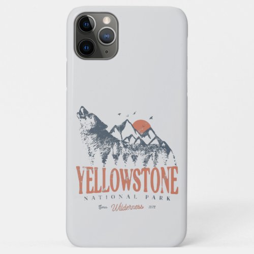 Yellowstone National Park Wolf Mountains Vintage   iPhone 11 Pro Max Case
