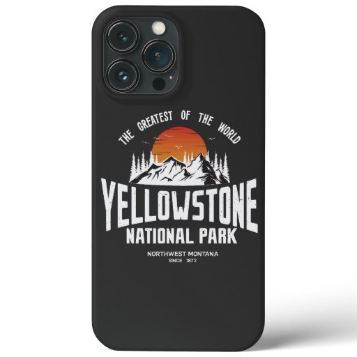 Yellowstone National Park Wolf Mountains Vintage iPhone 13 Pro Max Case