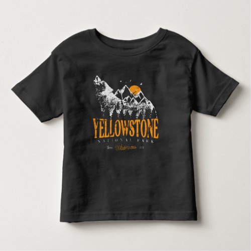 Yellowstone National Park Wolf Mountains Vintage  Toddler T_shirt