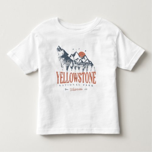 Yellowstone National Park Wolf Mountains Vintage  Toddler T_shirt