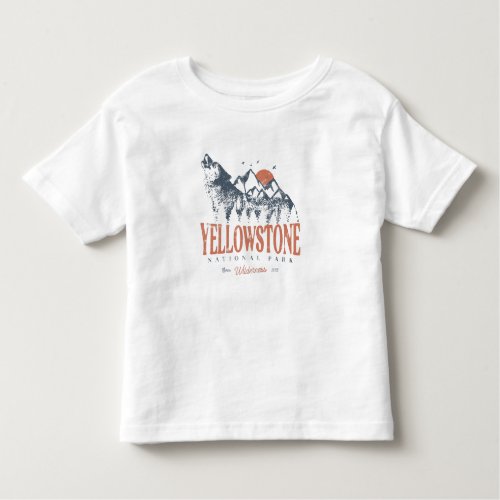 Yellowstone National Park Wolf Mountains Vintage   Toddler T_shirt
