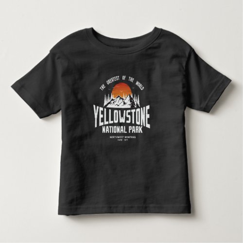 Yellowstone National Park Wolf Mountains Vintage Toddler T_shirt