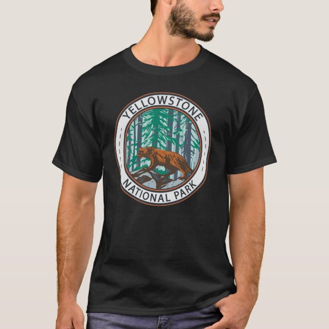 Yellowstone National Park Wolverine Circle T-Shirt (Front)