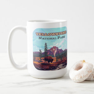 Yellowstone National Park Wyoming Bison Geyser Coffee Mug